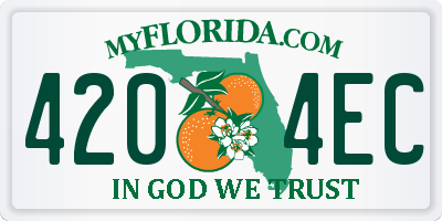 FL license plate 4204EC
