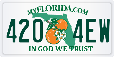 FL license plate 4204EW