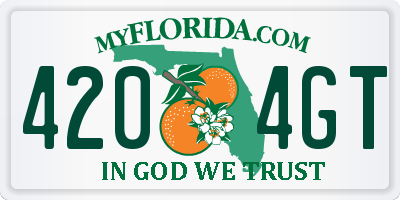 FL license plate 4204GT