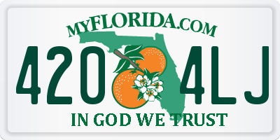 FL license plate 4204LJ