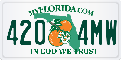 FL license plate 4204MW