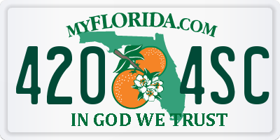 FL license plate 4204SC