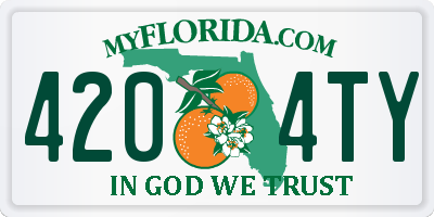 FL license plate 4204TY
