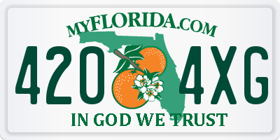 FL license plate 4204XG