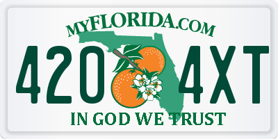 FL license plate 4204XT
