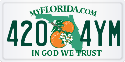 FL license plate 4204YM