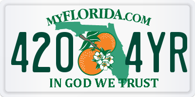 FL license plate 4204YR