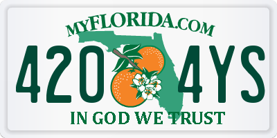 FL license plate 4204YS
