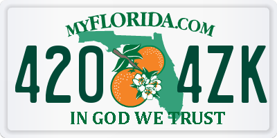 FL license plate 4204ZK