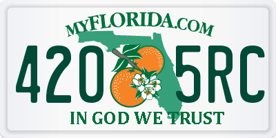 FL license plate 4205RC