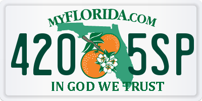 FL license plate 4205SP