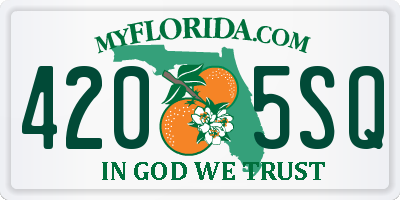 FL license plate 4205SQ