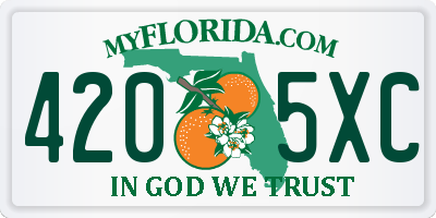 FL license plate 4205XC