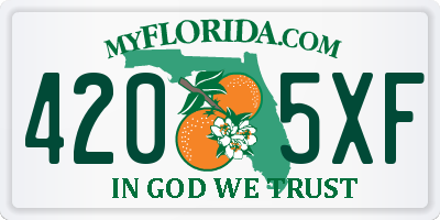 FL license plate 4205XF
