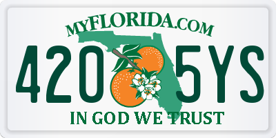 FL license plate 4205YS