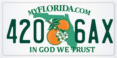 FL license plate 4206AX