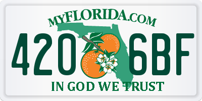 FL license plate 4206BF