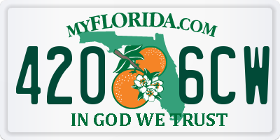 FL license plate 4206CW
