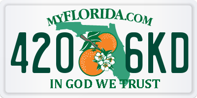 FL license plate 4206KD