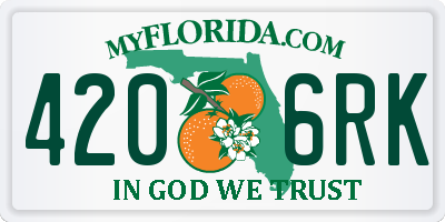 FL license plate 4206RK