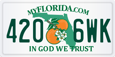 FL license plate 4206WK