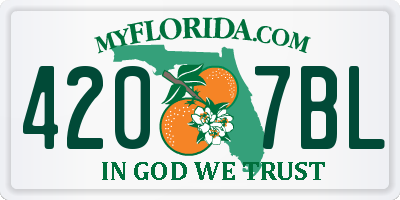 FL license plate 4207BL