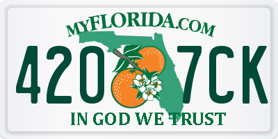 FL license plate 4207CK