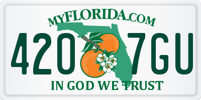 FL license plate 4207GU