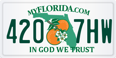 FL license plate 4207HW