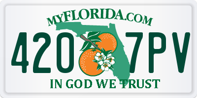 FL license plate 4207PV
