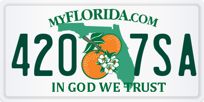 FL license plate 4207SA