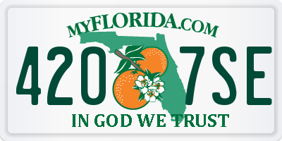 FL license plate 4207SE