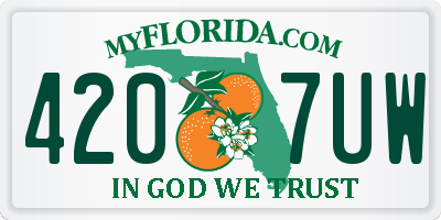 FL license plate 4207UW