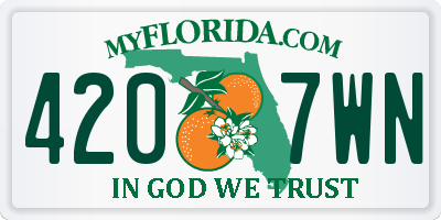 FL license plate 4207WN