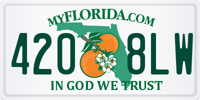 FL license plate 4208LW