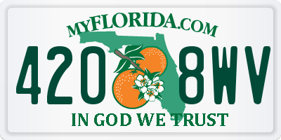 FL license plate 4208WV