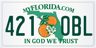 FL license plate 4210BL