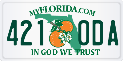 FL license plate 4210DA