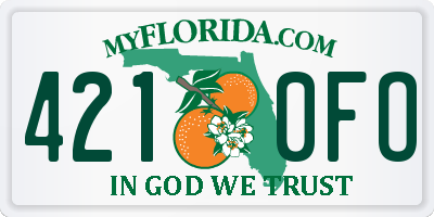 FL license plate 4210FO