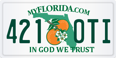 FL license plate 4210TI