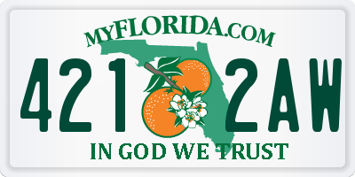 FL license plate 4212AW