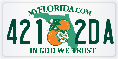 FL license plate 4212DA