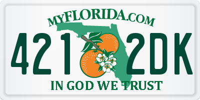 FL license plate 4212DK
