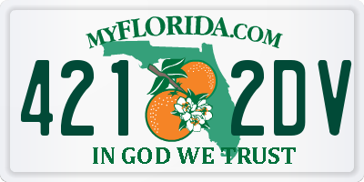 FL license plate 4212DV