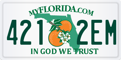 FL license plate 4212EM