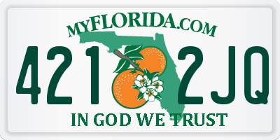 FL license plate 4212JQ