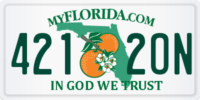 FL license plate 4212ON