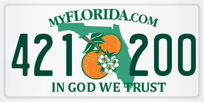 FL license plate 4212OO
