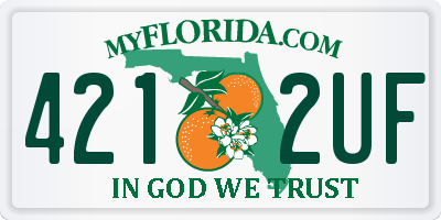 FL license plate 4212UF