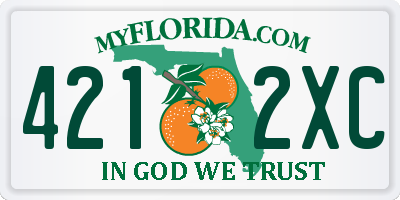 FL license plate 4212XC